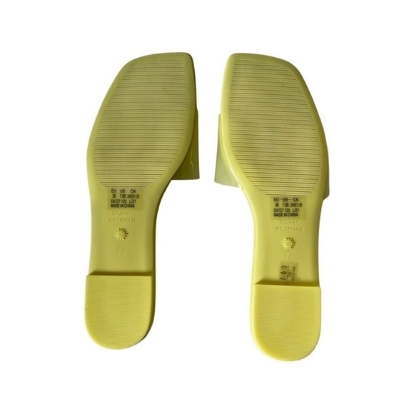 NEW STUART WEITZMAN Flat Summer Slide Sandals in Lime Green Size 7.5 - Picture 4 of 7